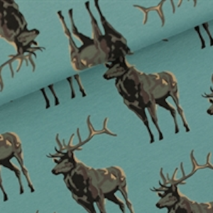 tissu french terry cerfs
