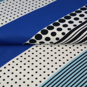 tissu jersey graphique-rayé bleu oekotex Stenzo