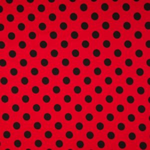 tissu jersey rouge pois noirs oeko tex