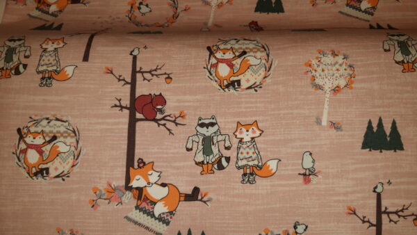 tissu jersey renards d'hiver oeko tex
