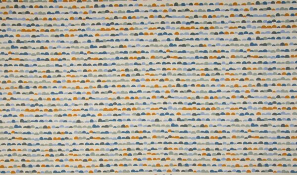 tissu coton "dunes" bleu et ocre OEKO TEX