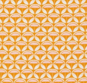 tissu coton "good vibrations" psyché orange BIO