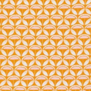 tissu coton "good vibrations" psyché orange BIO