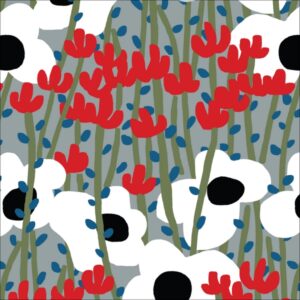 tissu canvas "wildlife" fleurs des champs BIO