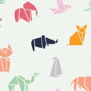 tissu jersey "animaux origami" OEKO TEX