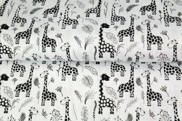 tissu jersey girafes black & white OEKO TEX