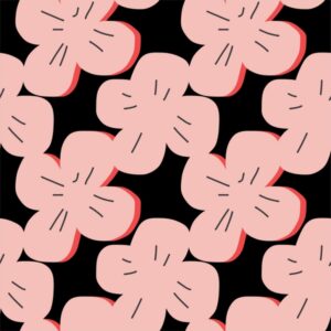 tissu coton enduit fleurs roses BIO