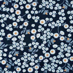 tissu coton marguerites bleues OEKO TEX