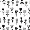 tissu coton "fleurs black & white" OEKO TEX