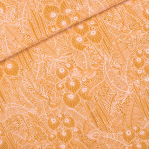 tissu Gabardine - toile de coton "Foliage Song" Jaune ambré See You At Six OEKO TEX