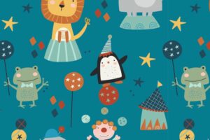 tissu jersey "fête foraine" OEKO TEX