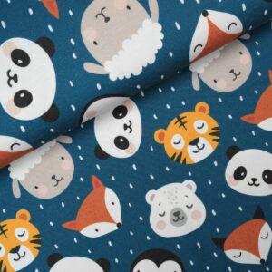 tissu french terry "Panda et ses amis" OEKO TEX
