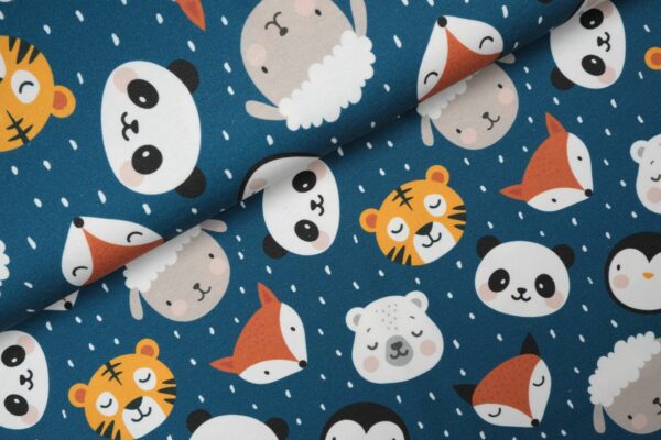 tissu french terry "Panda et ses amis" OEKO TEX