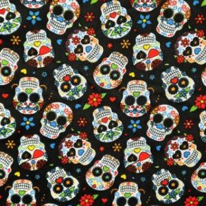 tissu coton "festive skull" OEKO TEX