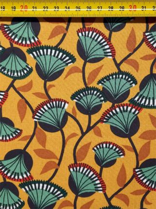 tissu coton fleurs d'Afrique ocre OEKO TEX