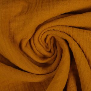 tissu double Gaze ocre OEKO TEX