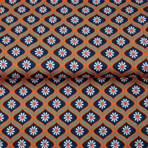 tissu jersey " marguerites rétros" OEKO TEX