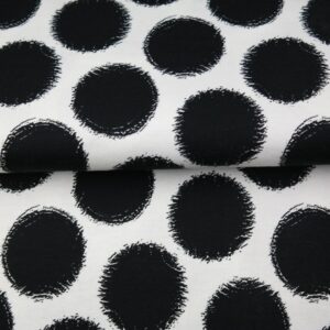 tissu jersey "Pois en noirs et blancs" OEKO TEX
