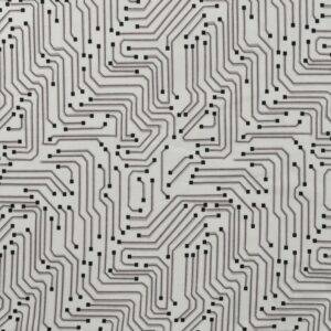 tissu jersey "électrons en noir et blanc" OEKO TEX