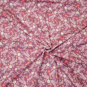 coton fleurs plumes violettes OEKO TEX