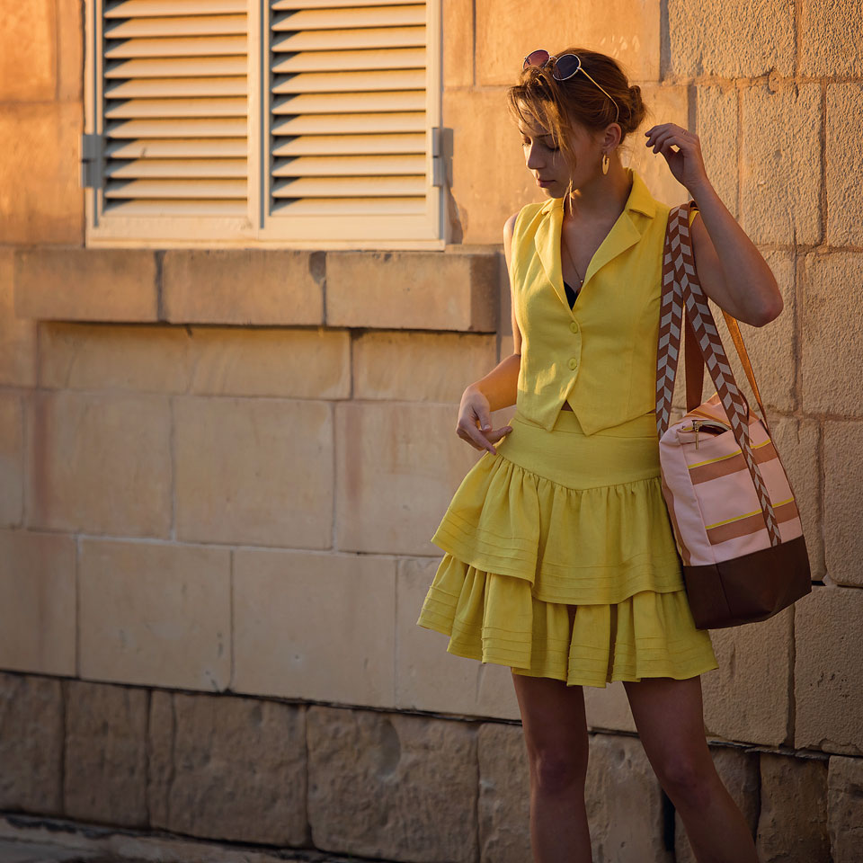 tissu lin-viscose "Jaune ballon" See You At Six OEKO TEX