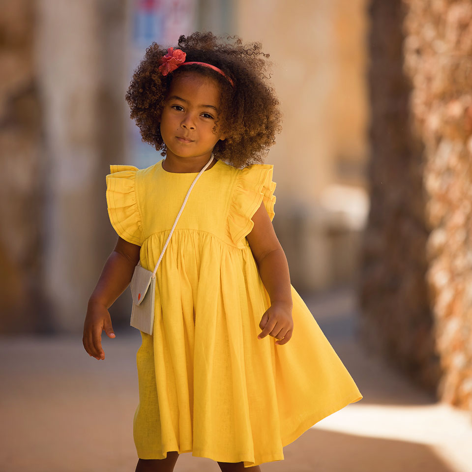 tissu lin-viscose "Jaune ballon" See You At Six OEKO TEX