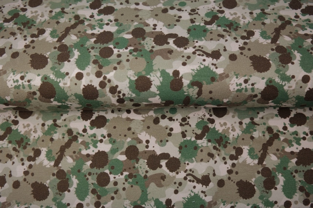 tissu french terry army tacheté OEKO TEX