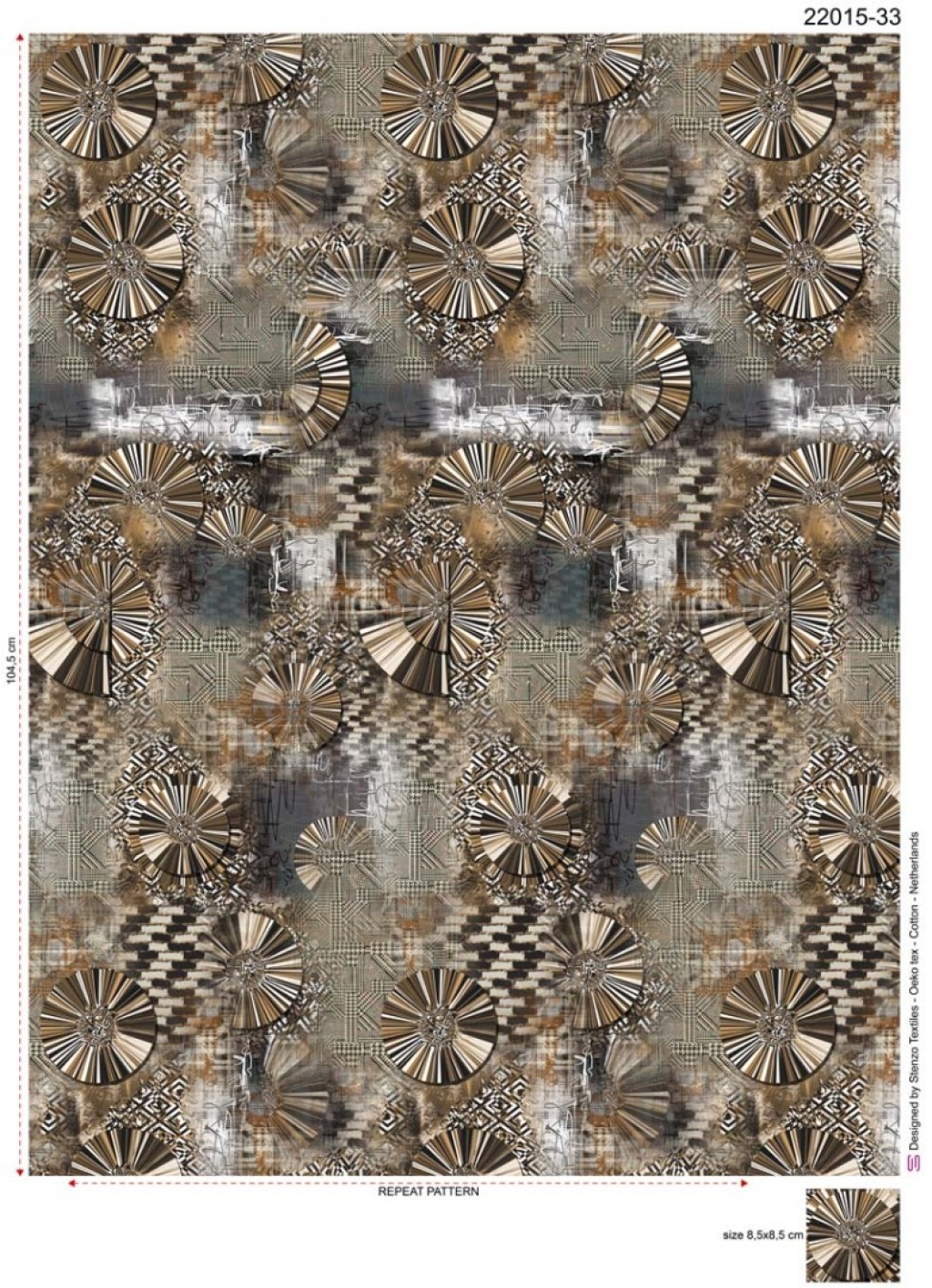tissu jersey digital "chic et cercles" OEKO TEX