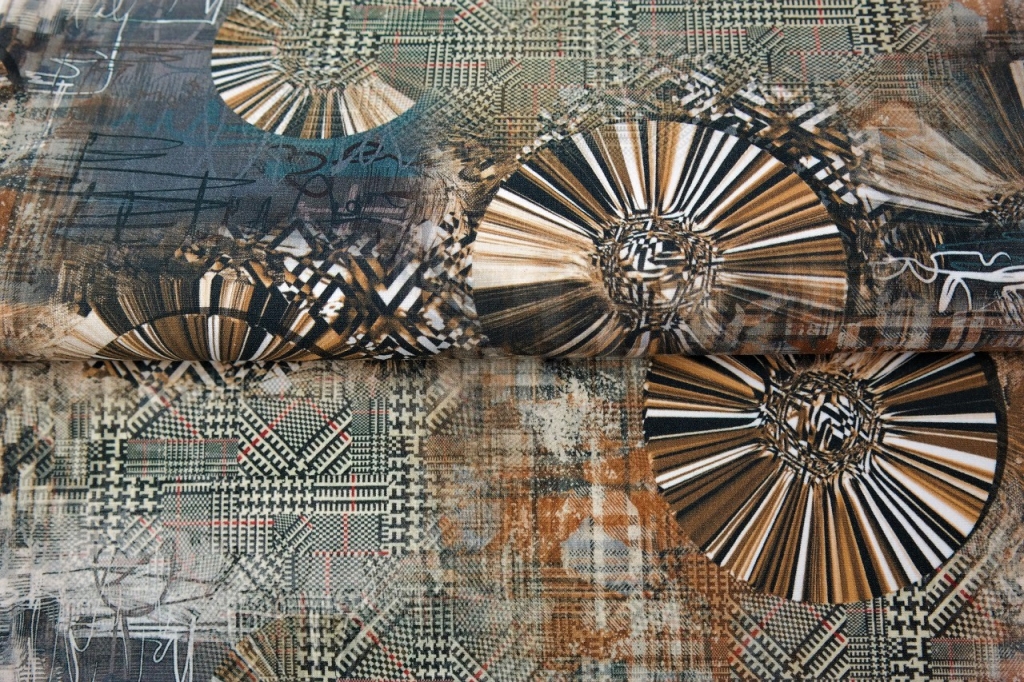 tissu jersey digital "chic et cercles" OEKO TEX