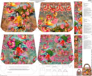 tissu kit sac "Rêves d'asie" toile de coton OEKO TEX
