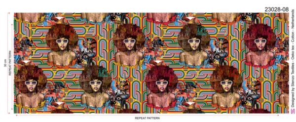 tissu Canvas "Afro Disco" OEKO TEX
