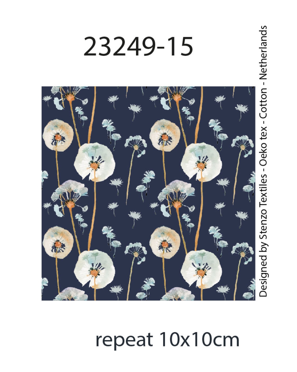 tissu coton "Plumetis bleus" OEKO TEX