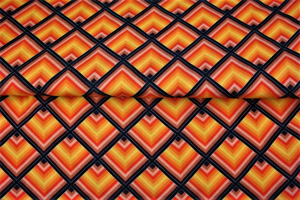 tissu jersey " Carrés rétro" OEKO TEX