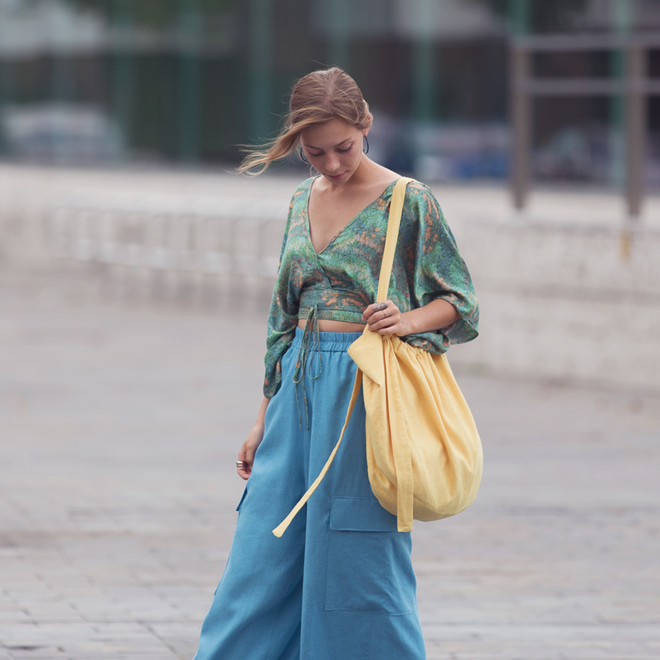 tissu Lin - viscose "Bleu Niagara" See You At Six OEKO TEX