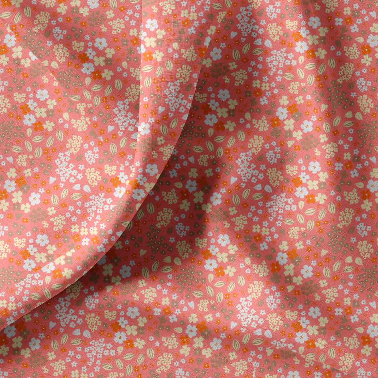 tissu coton enduit "Doaby sorbet" OEKO TEX