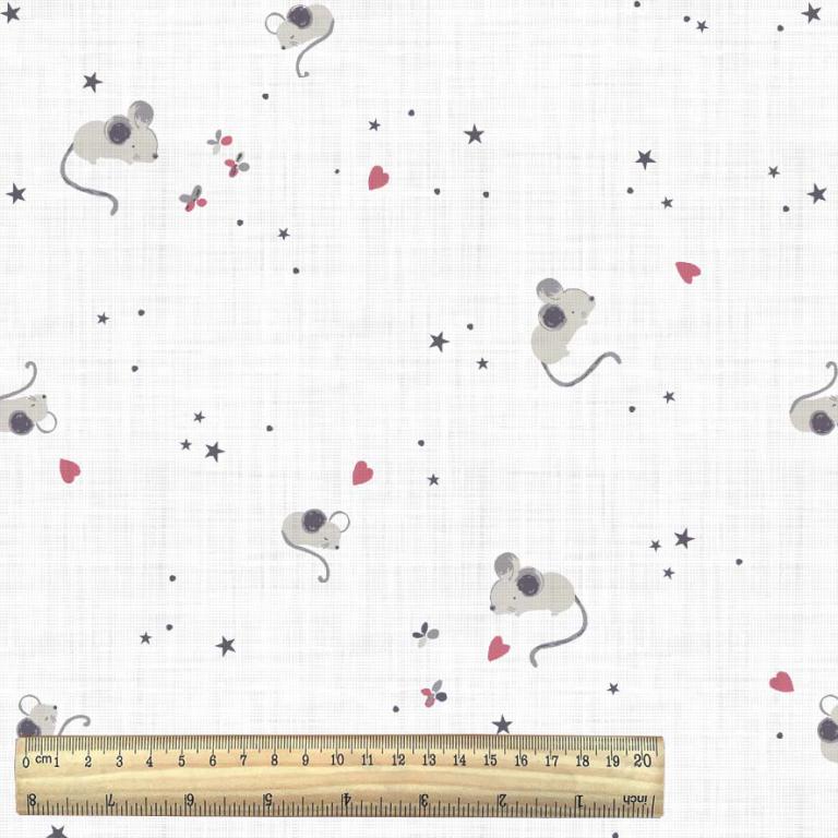 tissu coton "Zélina la souris" OEKO TEX