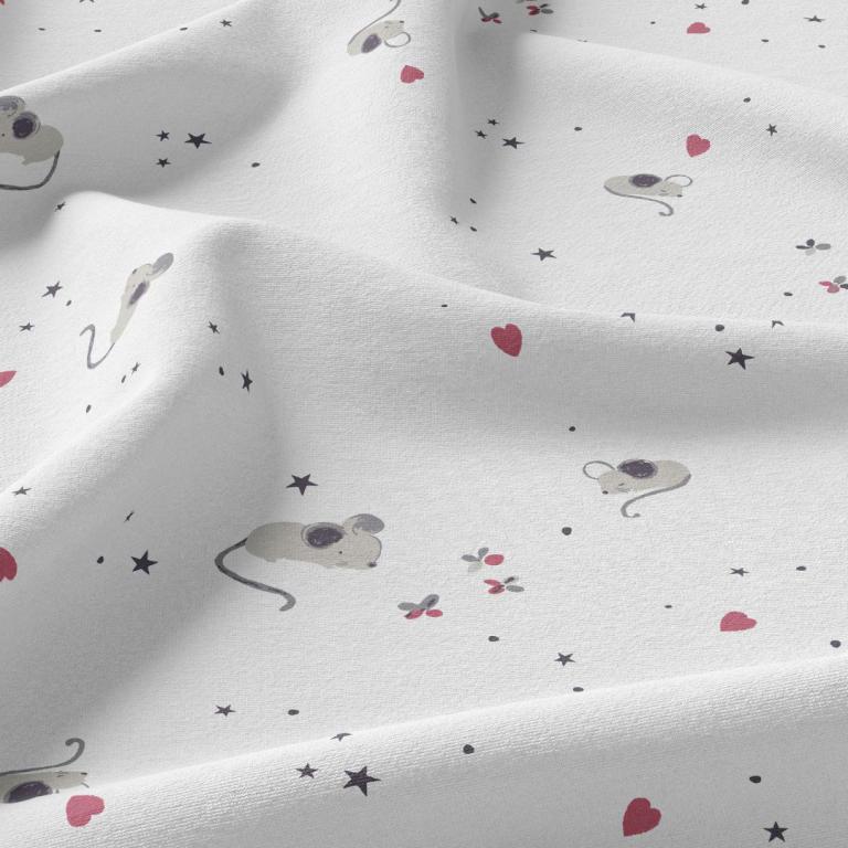 tissu coton "Zélina la souris" OEKO TEX