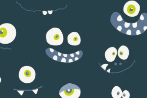 tissu jersey digital "Emojis de monstres" OEKO TEX