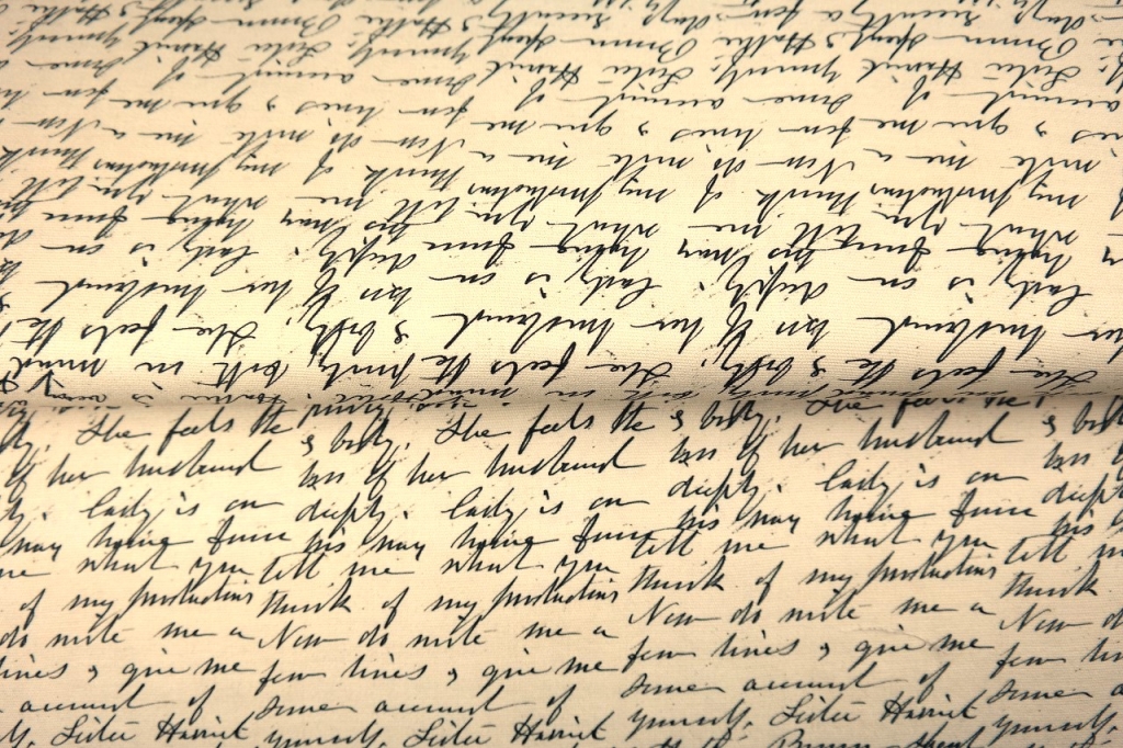 tissu Canvas "écriture du temps" OEKO TEX