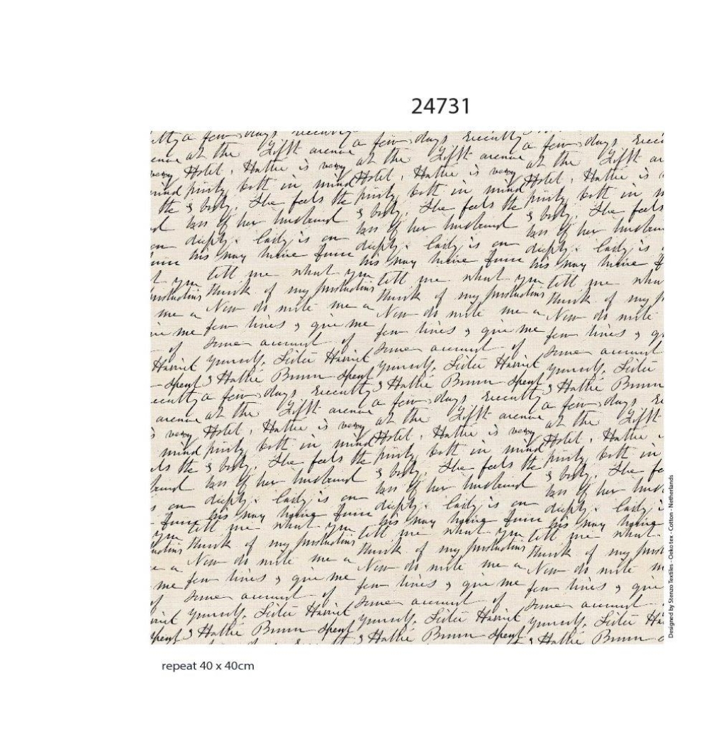 tissu Canvas "écriture du temps" OEKO TEX