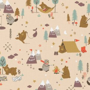 tissu coton"Camping des animaux" OEKO TEX