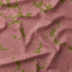 tissu velours 1000 raies "MICHELLE havane & rose"