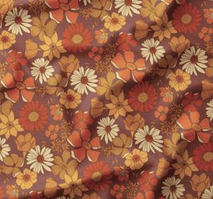 Velours milleraies "AZYLIS marron & orange"