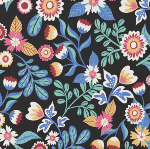 Coton  "KALERIA noir & bleu"