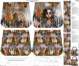 Kit Grand sac - fourre tout "Jungle women" - toile de coton