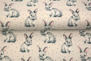 Sweat fin brossé "Petits lapins"