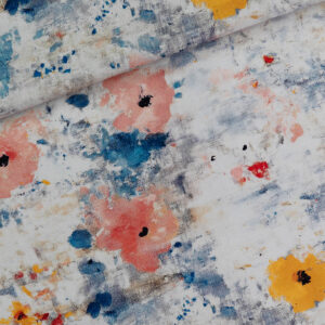 Lin - viscose "Rose on Canvas"