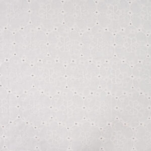 Coton  Brodé "Fleurs blanches"