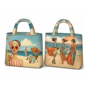 Kit Grand sac - Cabas "Filles du sable" - toile de coton