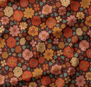 Velours milleraies "BEATRICE chocolat & orange"
